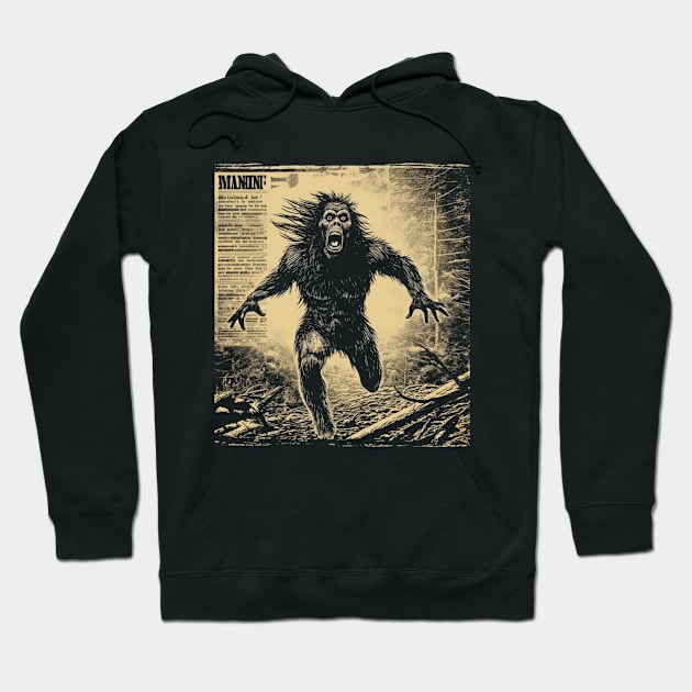 Bigfoot News Headline | Funny Retro Bigfoot Hoodie by We Anomaly